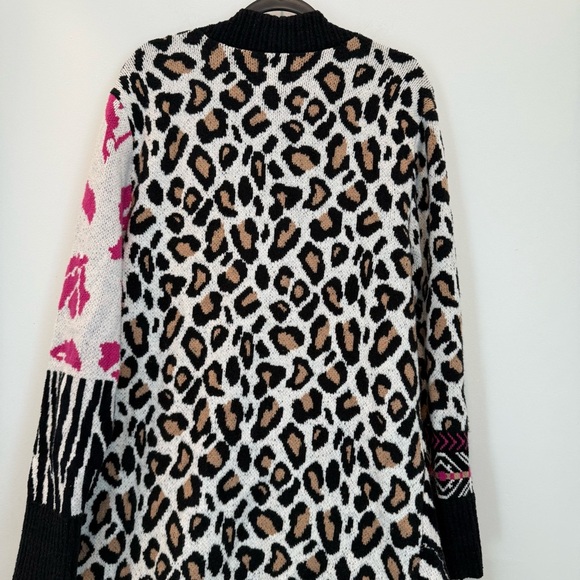 Anthropologie Maeve Makaya animal print longline cardigan sweater. Size XL - Picture 8 of 14